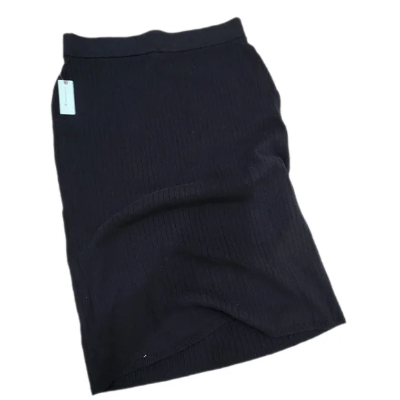 ANTHROPOLOGIE RIBBED KNIT SKIRT, Black, Women's 1X - Picture 3 of 9